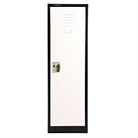 AdirOffice Steel Storage Locker, 1 Compartment, 15 x 15 x 48, Black Body/White Doors (I62901BW)