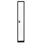 AdirOffice Steel Storage Locker, 1 Compartment, 12 x 12 x 72, Black Body/White Doors (I629201BW)