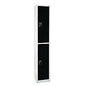 AdirOffice Steel Storage Locker, 2 Compartment, 12 x 12 x 72, Black (I629202BLK)