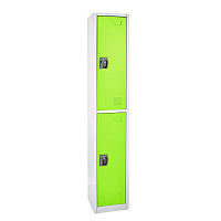 AdirOffice Steel Storage Locker, 2 Compartment, 12 x 12 x 72, Green (I629202GRN)
