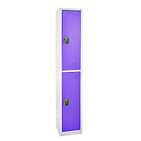 AdirOffice Steel Storage Locker, 2 Compartment, 12 x 12 x 72, Purple (I629202PUR)