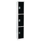 AdirOffice Steel Storage Locker, 3 Compartment, 12 x 12 x 72, Black (I629203BLK)