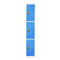 AdirOffice Steel Storage Locker, 3 Compartment, 12 x 12 x 72, Blue (I629203BLU)