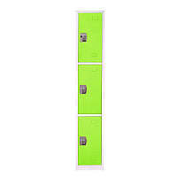 AdirOffice Steel Storage Locker, 3 Compartment, 12 x 12 x 72, Green (I629203GRN)