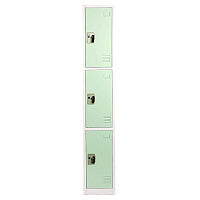AdirOffice Steel Storage Locker, 3 Compartment, 12 x 12 x 72, Misty Green (I629203MGRN)