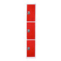 AdirOffice Steel Storage Locker, 3 Compartment, 12 x 12 x 72, Red (I629203RED)