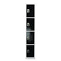 AdirOffice Steel Storage Locker, 4 Compartment, 12 x 12 x 72, Black (I629204BLK)