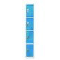 AdirOffice Steel Storage Locker, 4 Compartment, 12 x 12 x 72, Blue (I629204BLU)