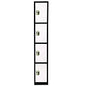 AdirOffice Steel Storage Locker, 4 Compartment, 12 x 12 x 72, Black Body/White Doors (I629204BW)