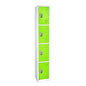 AdirOffice Steel Storage Locker, 4 Compartment, 12 x 12 x 72, Green (I629204GRN)