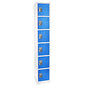 AdirOffice Steel Storage Locker, 6 Compartment, 12 x 12 x 72, Blue (I629206BLU)