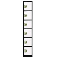 AdirOffice Steel Storage Locker, 6 Compartment, 12 x 12 x 72, Black Body/White Doors (I629206BW)