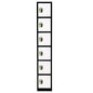 AdirOffice Steel Storage Locker, 6 Compartment, 12 x 12 x 72, Black Body/White Doors (I629206BW)