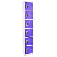 AdirOffice Steel Storage Locker, 6 Compartment, 12 x 12 x 72, Purple (I629206PUR)