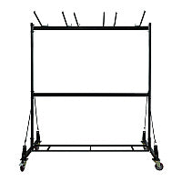 AdirOffice Folding Chair and Table Combo Cart, Metal, 600 lb Capacity, 33.7 x 65 x 67, Black (I69001)