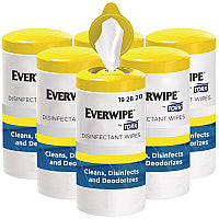 Tork Disinfectant Wipe Canisters, 1-Ply, 7 x 7, Lemon, White, 75 Sheets/Canister, 6/Carton (192820)