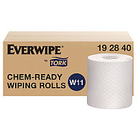 Tork Chem-Ready Wiping Rolls, 1-Ply, 12 x 5.25, White, 180 Sheets, 6 Rolls/Carton (192840)