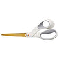 Fiskars SoftGrip Titanium Scissors, 8" Long, 4" Cut Length, Offset White Handle (1069766)