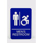 Ada Sign, Men's Restroom, 6 X 9, Blue Face, White Graphics