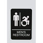 Ada Sign, Men's Restroom, 6 X 9, Black Face, White Graphics