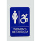 Ada Sign, Women's Restroom, 6 X 9, Blue Face, White Graphics
