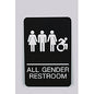 Ada Sign, All Gender Restroom, 6 X 9, Black Face, White Graphics