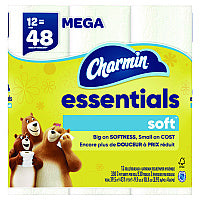 Charmin(R) Essentials Soft Standard Toilet Paper, 2-Ply, 330 Sheets, 12 Rolls (03154)