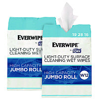 Tork Light-Duty Surface Cleaning Wet Wipe, 1-Ply, 8 x 6, Unscented, White, 2,500 Sheets/Roll, 2 Rolls/Carton (192816)