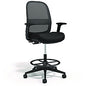 Alera Kempton Fabric Mesh Task Stool, Supports Up to 275 lb, 26.57 to 33.62 Seat Height, Black Seat, Black Back, Black Base (ALEKP46BME17)