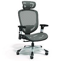 Alera Minerva Ergonomic Mesh Swivel Task Chair, Supports Up to 275 lb, 17.24 to 20.98 Seat Height, Gray Seat, Gray Back, Black Base (ALEMV41BME48)