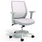 Alera Wessex Ergonomic Fabric Mesh Swivel Task Chair, Supports Up to 275 lb, 17.09 to 20.83 Seat Height, Gray Seat/Back, White Base (ALEWX42BME47)