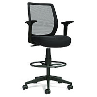 Alera Wessex Drafting Stool, Mesh Back, Supports Up to 275 lb, 27.95 to 33.66 Seat Height, Black Seat, Black Back, Black Base (ALEWX46BME17)