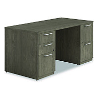 Alera Seville Series Double Pedestal Desk, 60" x 30" x 29", Walnut (SVDP6030WA)