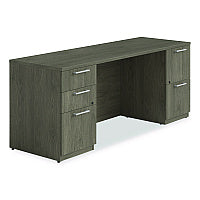 Alera Seville Series Double Pedestal Credenza, 72w x 24d x 29h, Walnut (SVDPC7224WA)
