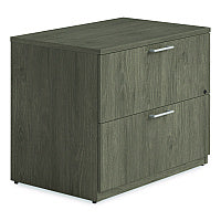 Alera Seville Series Lateral File Cabinet, 2 Legal-Size File Drawers, Walnut, 36" x 24" x 29" (SVLF3624WA)