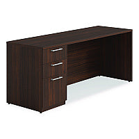 Alera Seville Series Credenza with Pedestal, Left Pedestal, 72w x 24d x 29h, Mahogany (SVLSPC7224MY)