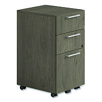 Alera Seville Series Mobile Pedestal, Left/Right, 3-Drawer: Box/Box/File, Legal, Walnut, 15" x 18" x 27" (SVMPBBFWA)