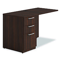 Alera Seville Series Desk Return with Pedestal, Left, 48" x 24" x 29", Mahogany (SVRLP4824MY)
