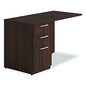 Alera Seville Series Desk Return with Pedestal, Left, 48" x 24" x 29", Mahogany (SVRLP4824MY)