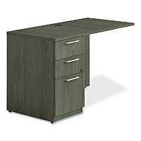 Alera Seville Series Desk Return with Pedestal, Left, 48" x 24" x 29", Walnut (SVRLP4824WA)