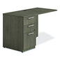 Alera Seville Series Desk Return with Pedestal, Left, 48" x 24" x 29", Walnut (SVRLP4824WA)