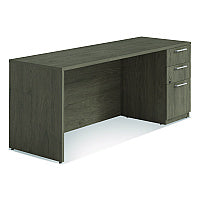 Alera Seville Series Credenza with Pedestal, Right Pedestal, 72w x 24d x 29h, Walnut (SVRSPC7224WA)