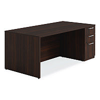 Alera Seville Series Single Pedestal Desk, Right Pedestal, 72" x 36" x 29", Mahogany (SVSPR7236MY)