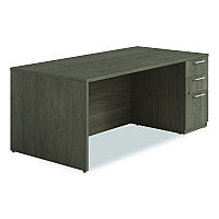 Alera Seville Series Single Pedestal Desk, Right Pedestal, 72" x 36" x 29", Walnut (SVSPR7236WA)