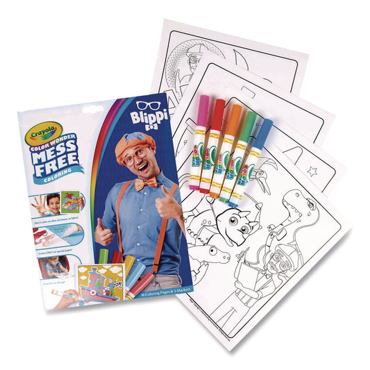 Crayola Blippi Color Wonder Kit, Includes Five Markers, Ages 3 and Up, 18 Pages (752726)
