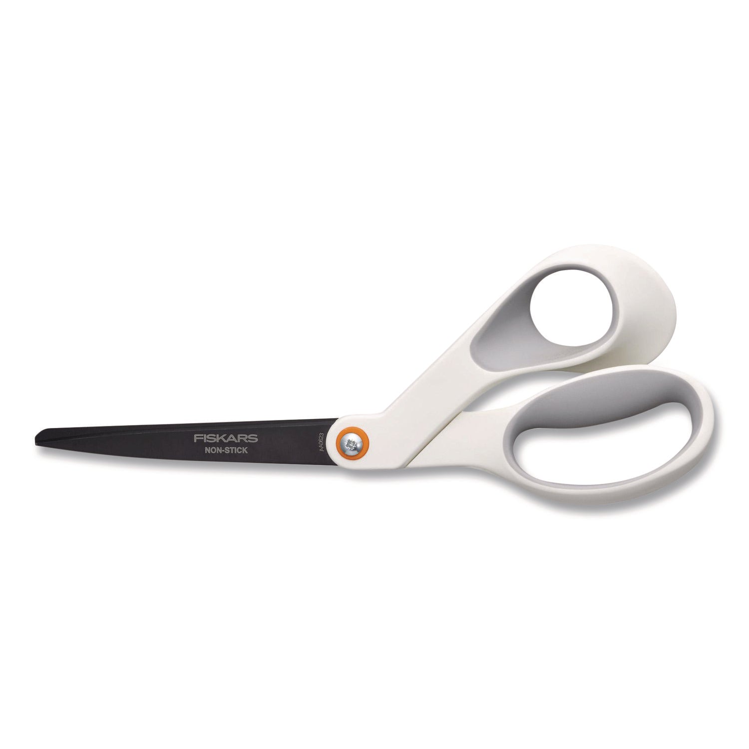 Fiskars Premier SoftGrip Nonstick Scissors, 9.75" Long, 8" Cut Length, Offset White Handle (1069764)
