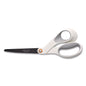 Fiskars Premier SoftGrip Nonstick Scissors, 9.75" Long, 8" Cut Length, Offset White Handle (1069764)