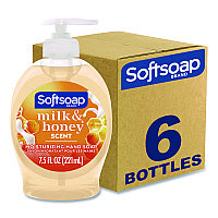 Softsoap Liquid Hand Soap Pumps, Milk and Honey Scent, 7.5 oz, 6/Carton (US04965ACT)