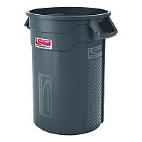 Suncast Commercial Injection Molded Utility Trash Can, 32 gal, Plastic/Resin, Gray (TCU32)