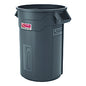 Suncast Commercial Injection Molded Utility Trash Can, 32 gal, Plastic/Resin, Gray (TCU32)